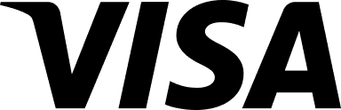Visa wordmark in black.