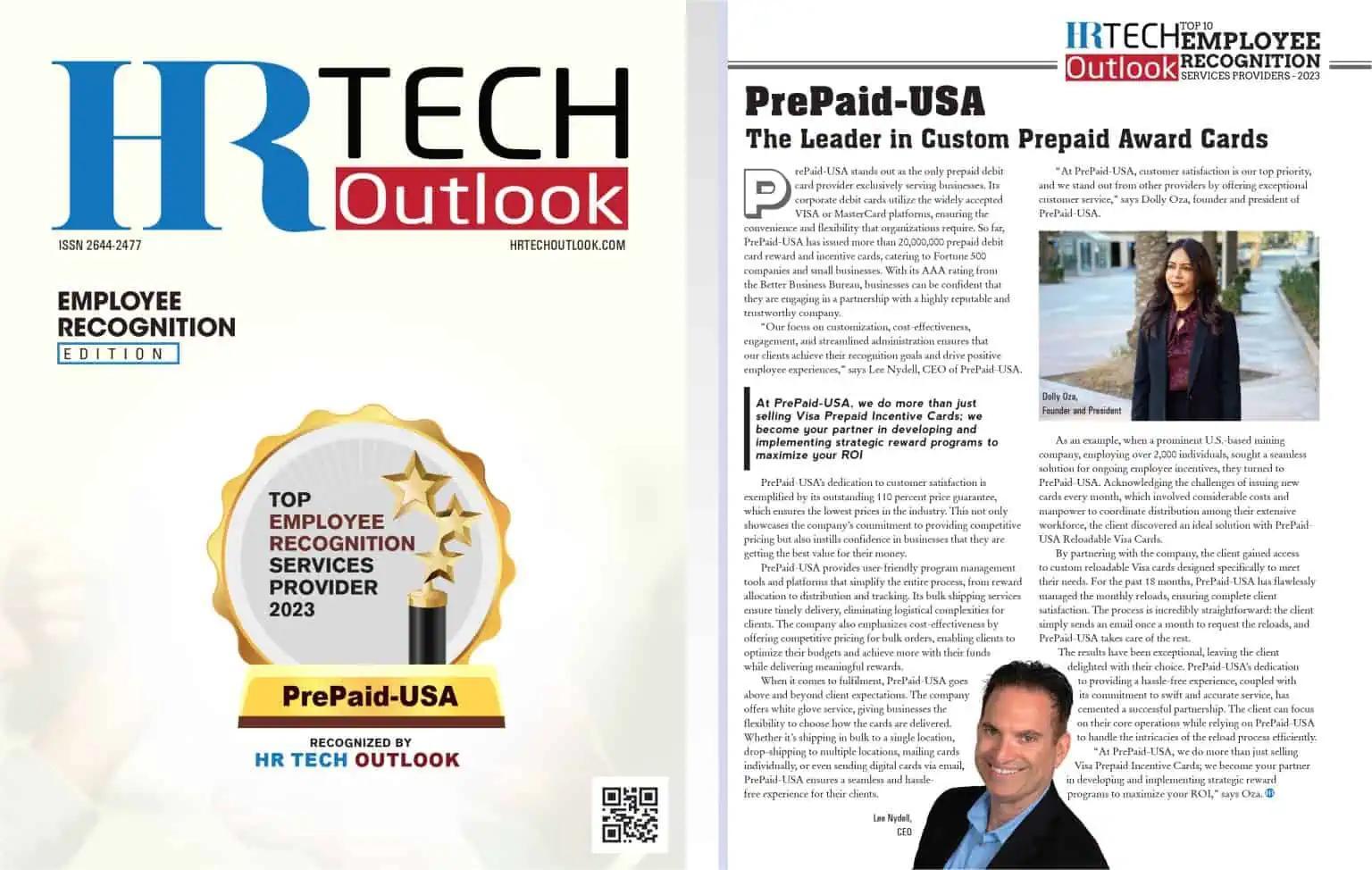 PrePaid-USA HR Tech Outlook Employee Recognition Magazine