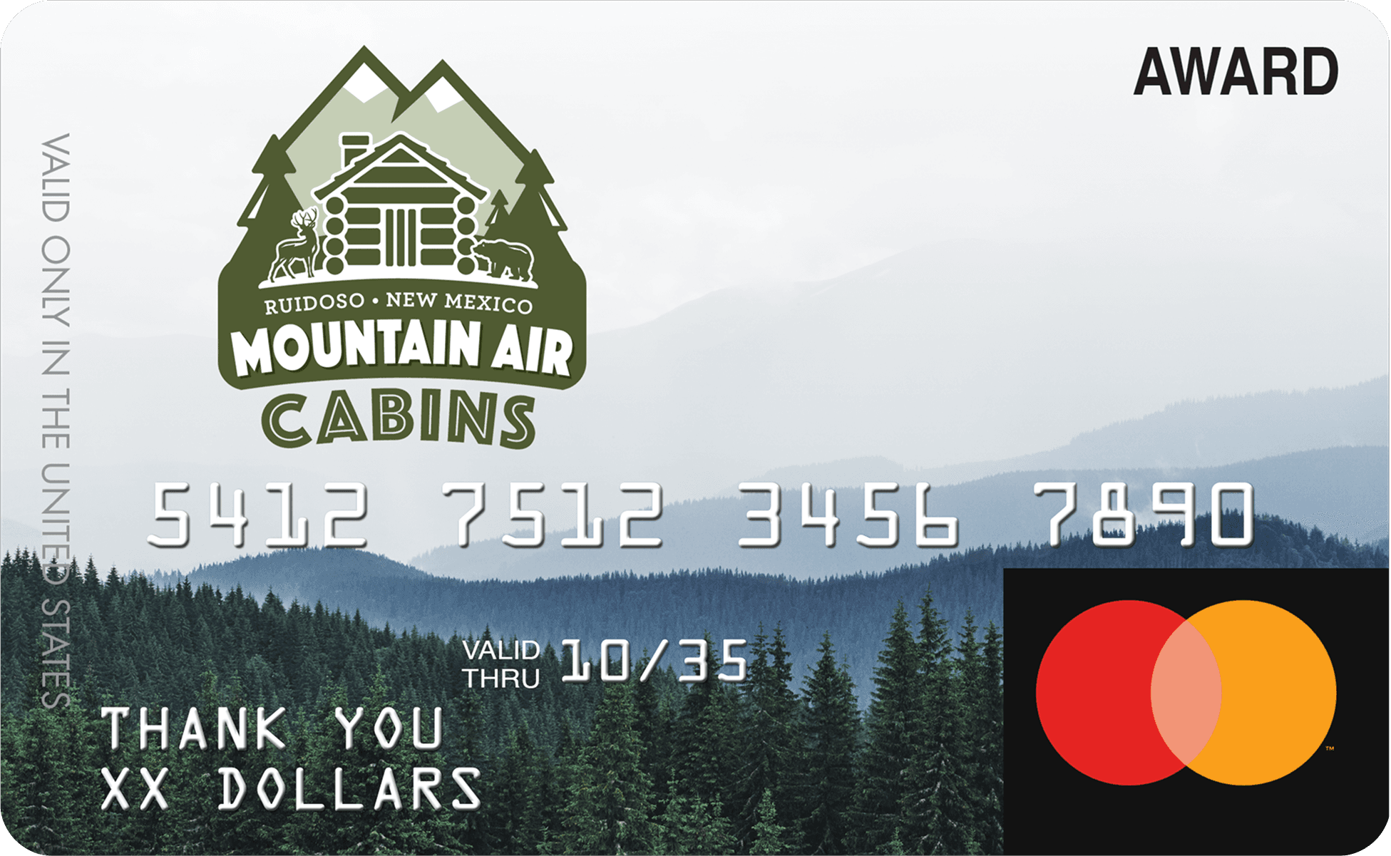 Mountain Air Cabins Mastercard