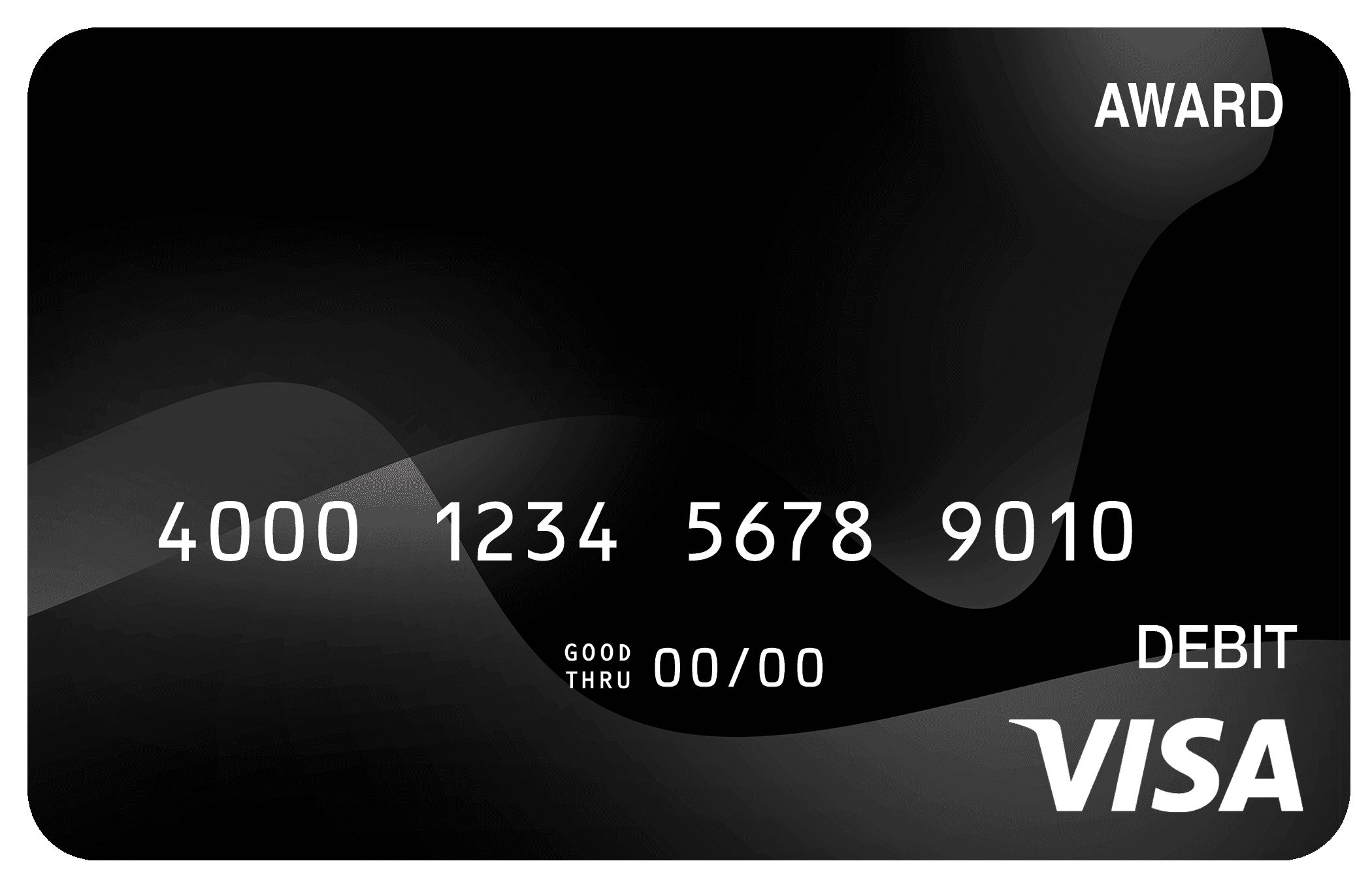 Award debit card with a sleek black executive-style design and minimal professional detailing.